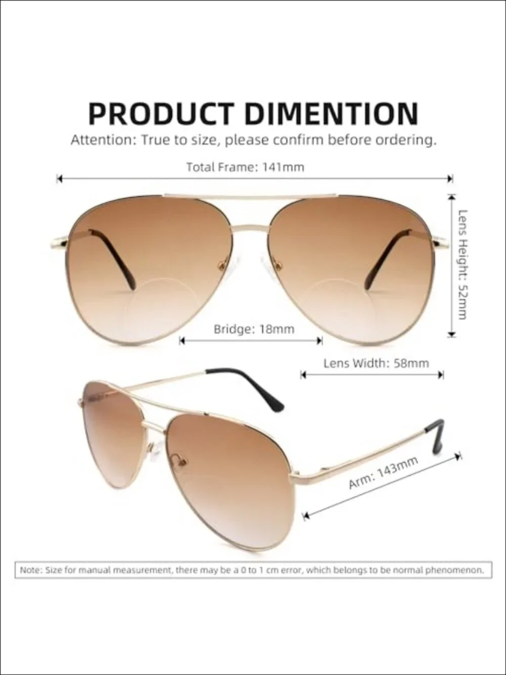 3 Pack Bifocal Reading Sunglasses Aviator UV400 Metal Frame +1.50